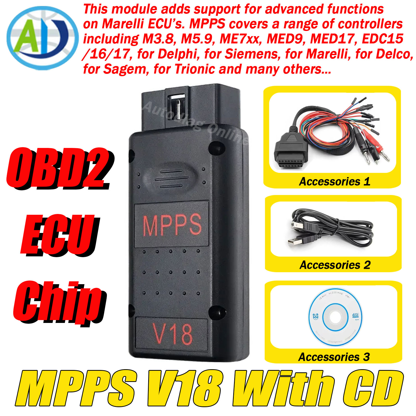 Ecu Flasher Mpps V18 - MPPS V18 OBD2 Интерфейс сканера ECU