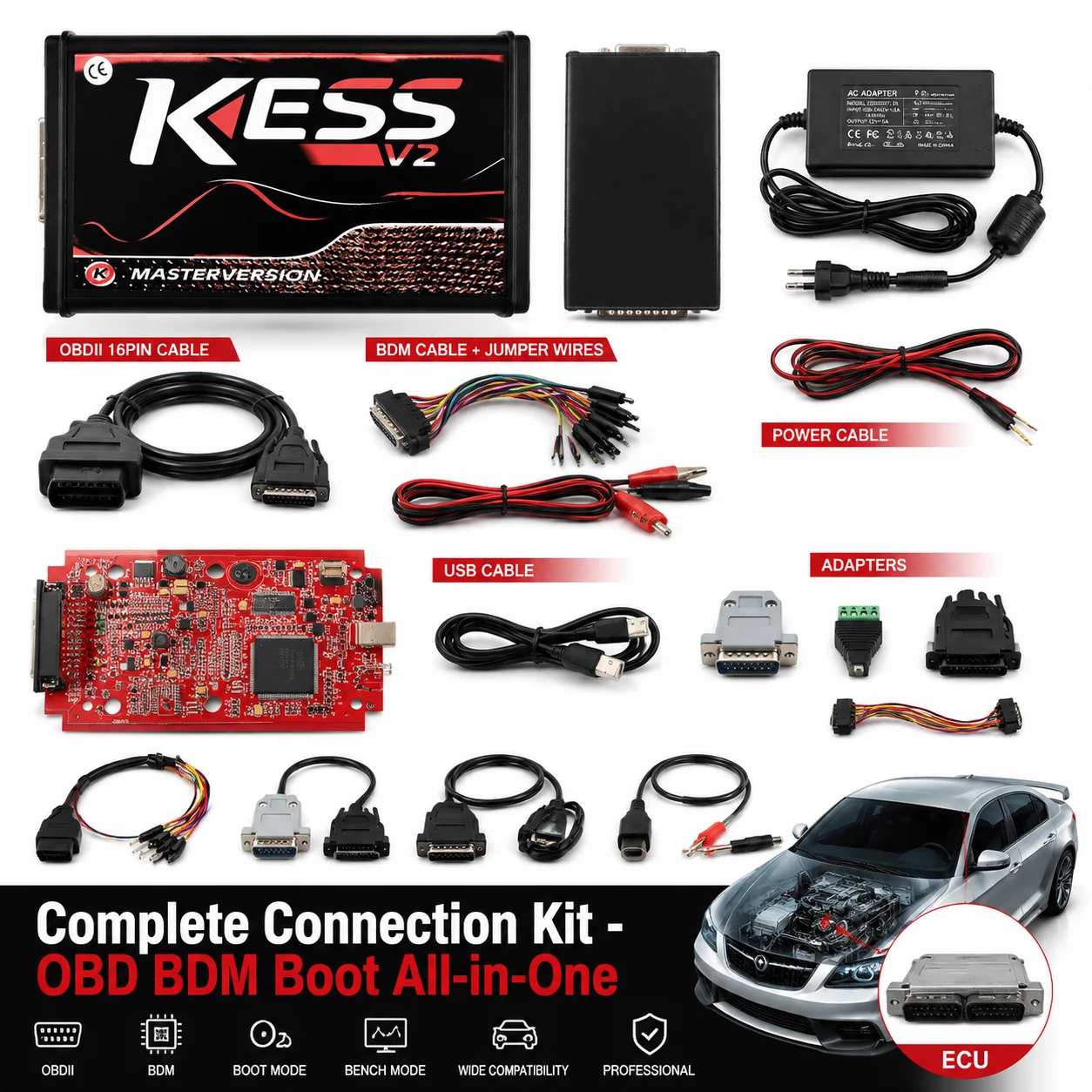 KESS V2.80 V5.107, красная пла – обзор и цена Ecu Programmer Kess V2