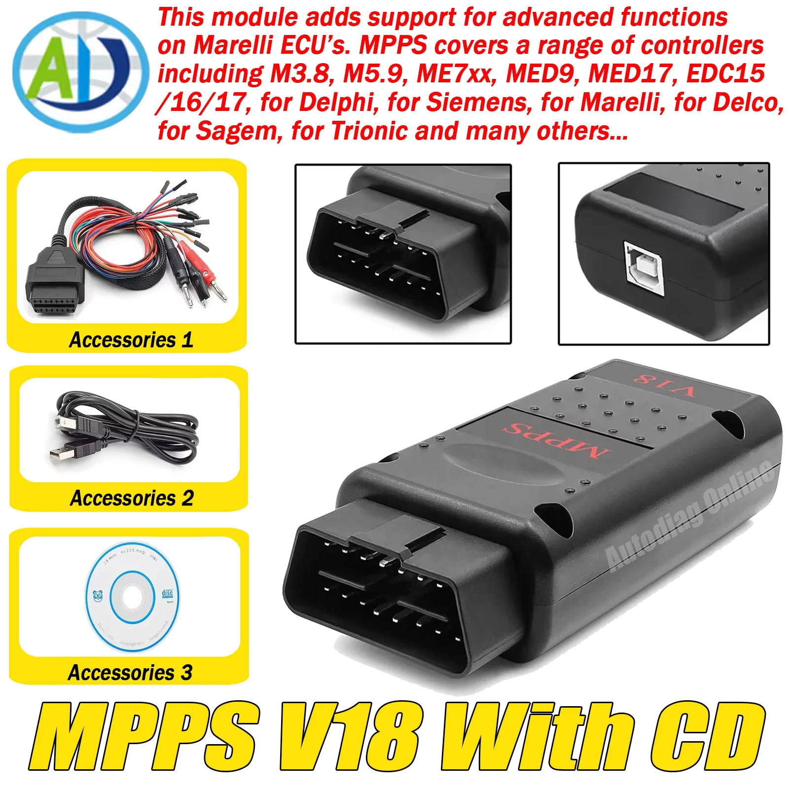 OBD2 Интерфейс сканирования чи – обзор и цена Ecu Flasher Mpps V18